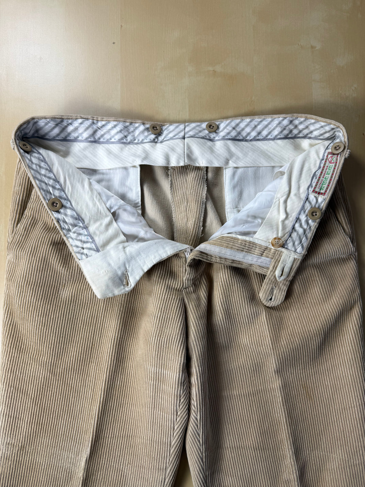 Pantaloni De Paz velluto a coste beige chiaro - tg. 50