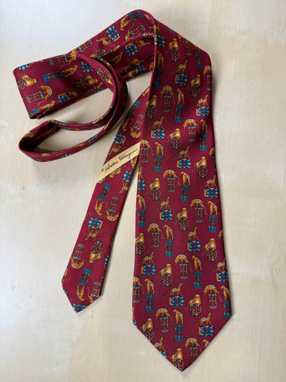 Cravatta Ferragamo con ghepardi