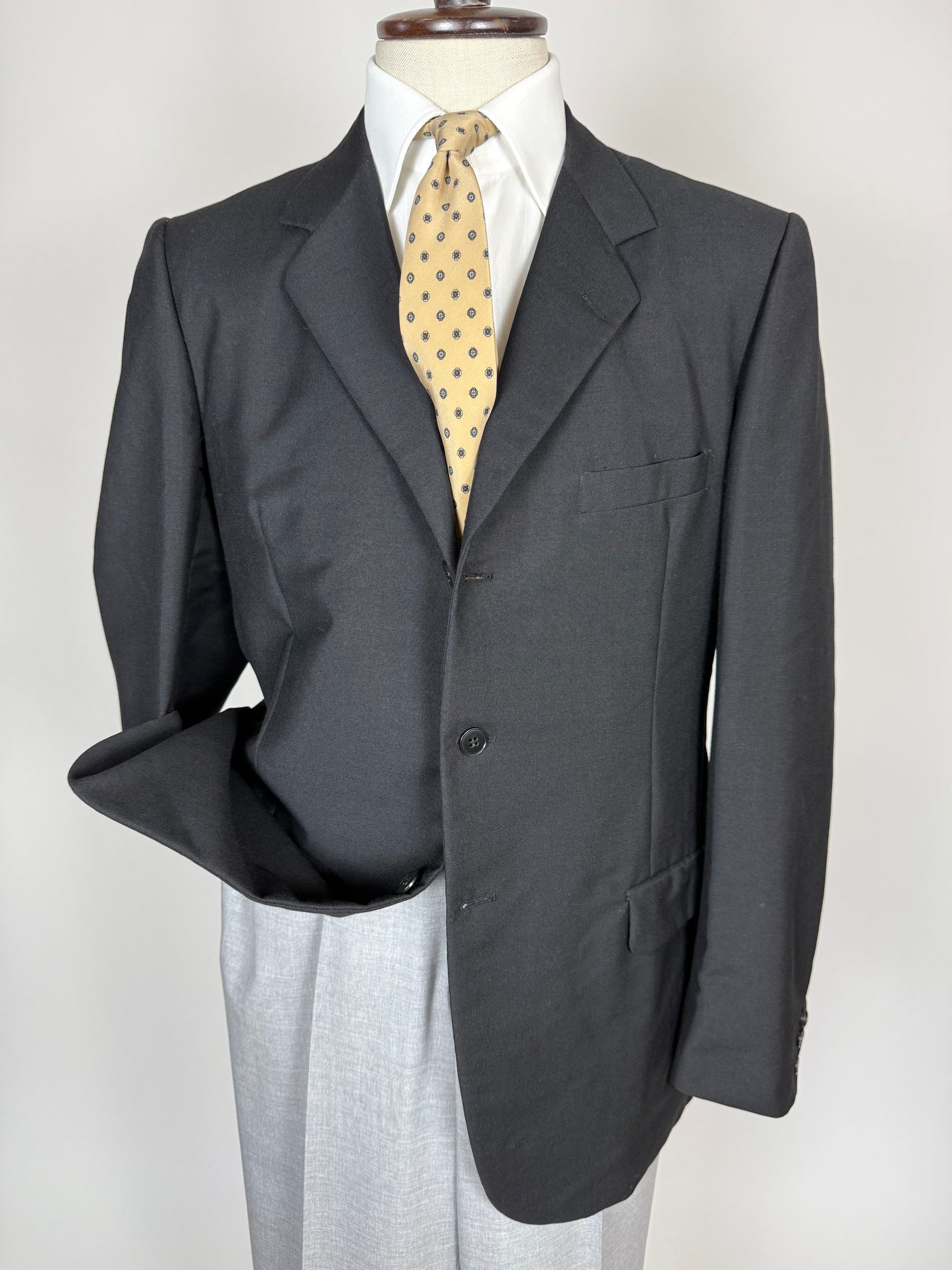 Giacca anni '60 lana-mohair blu - tg. 52 lunga