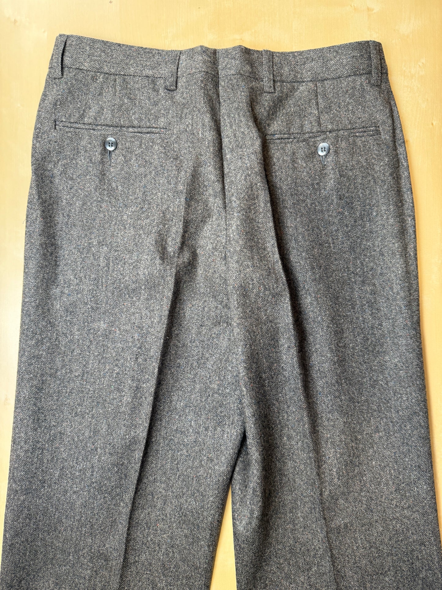 Pantaloni in tweed spinato donegal cachi/marrone (NOS) - tg. 46