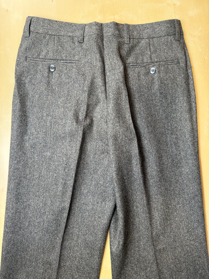 Pantaloni in tweed spinato donegal cachi/marrone (NOS) - tg. 46