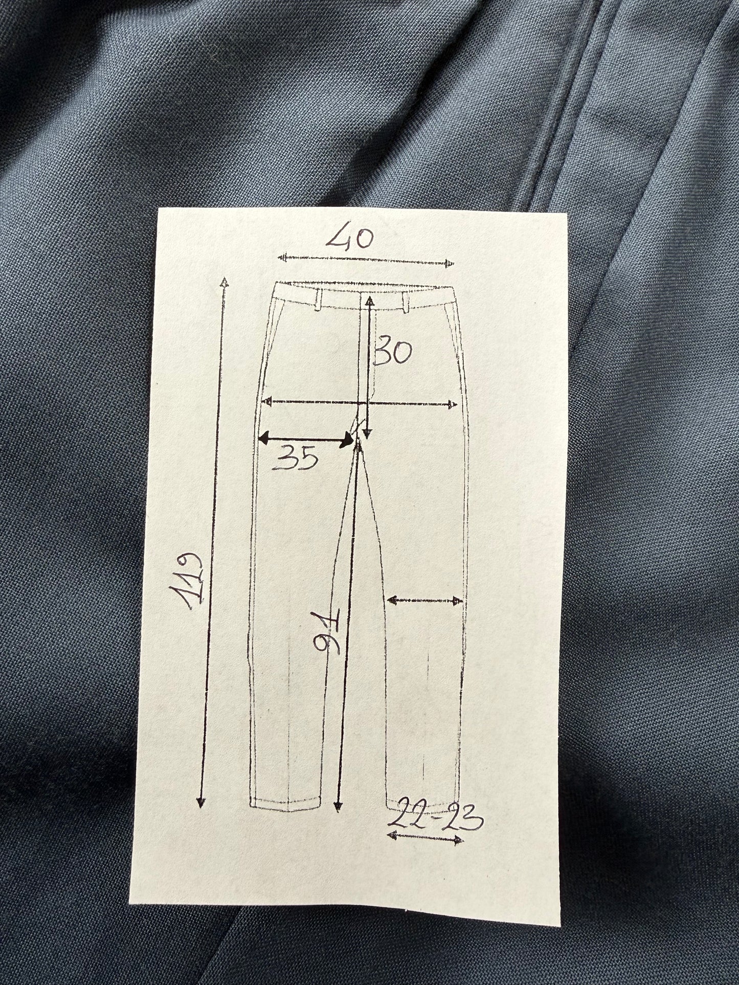 Pantaloni fresco lana verde petrolio anni '80 (NOS) 3 pinces - tg. 46