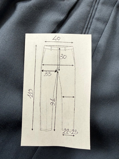 Pantaloni fresco lana verde petrolio anni '80 (NOS) 3 pinces - tg. 46