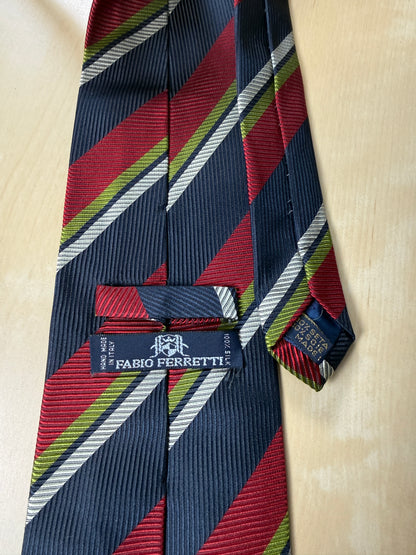 Cravatta regimental cannettata blu rossa e verde