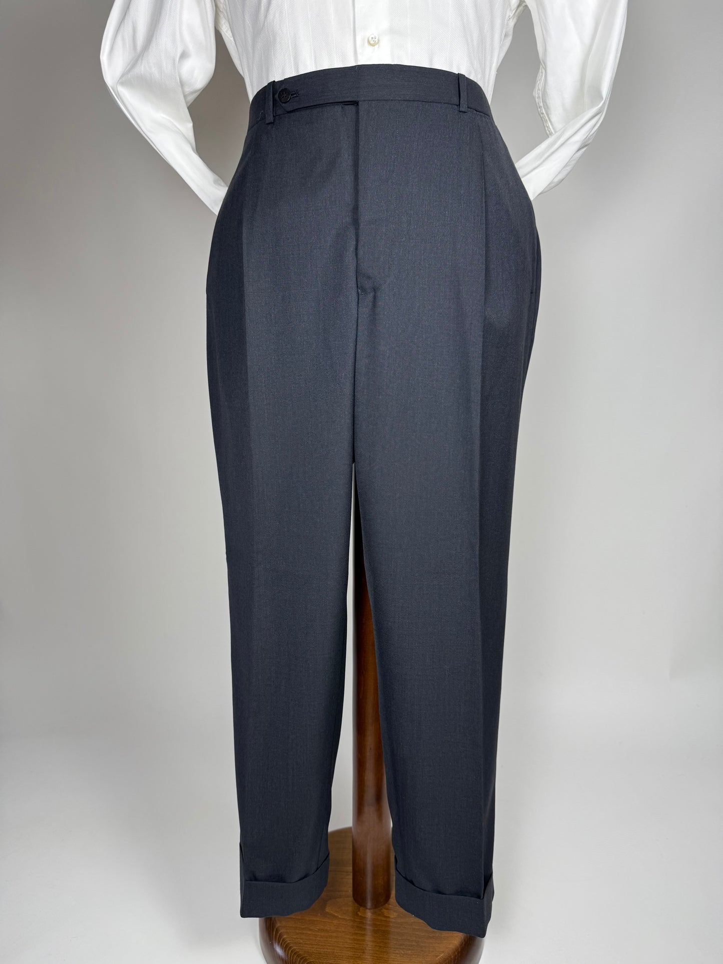 Pantaloni sartoriali fresco lana antracite - tg. 60