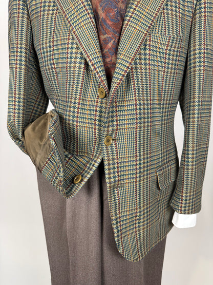 Giacca Burberrys anni ‘90 principe di Galles verde lana e cashmere - tg. 50 corta