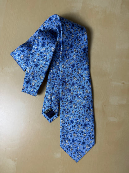 Cravatta Boggi floreale azzurra