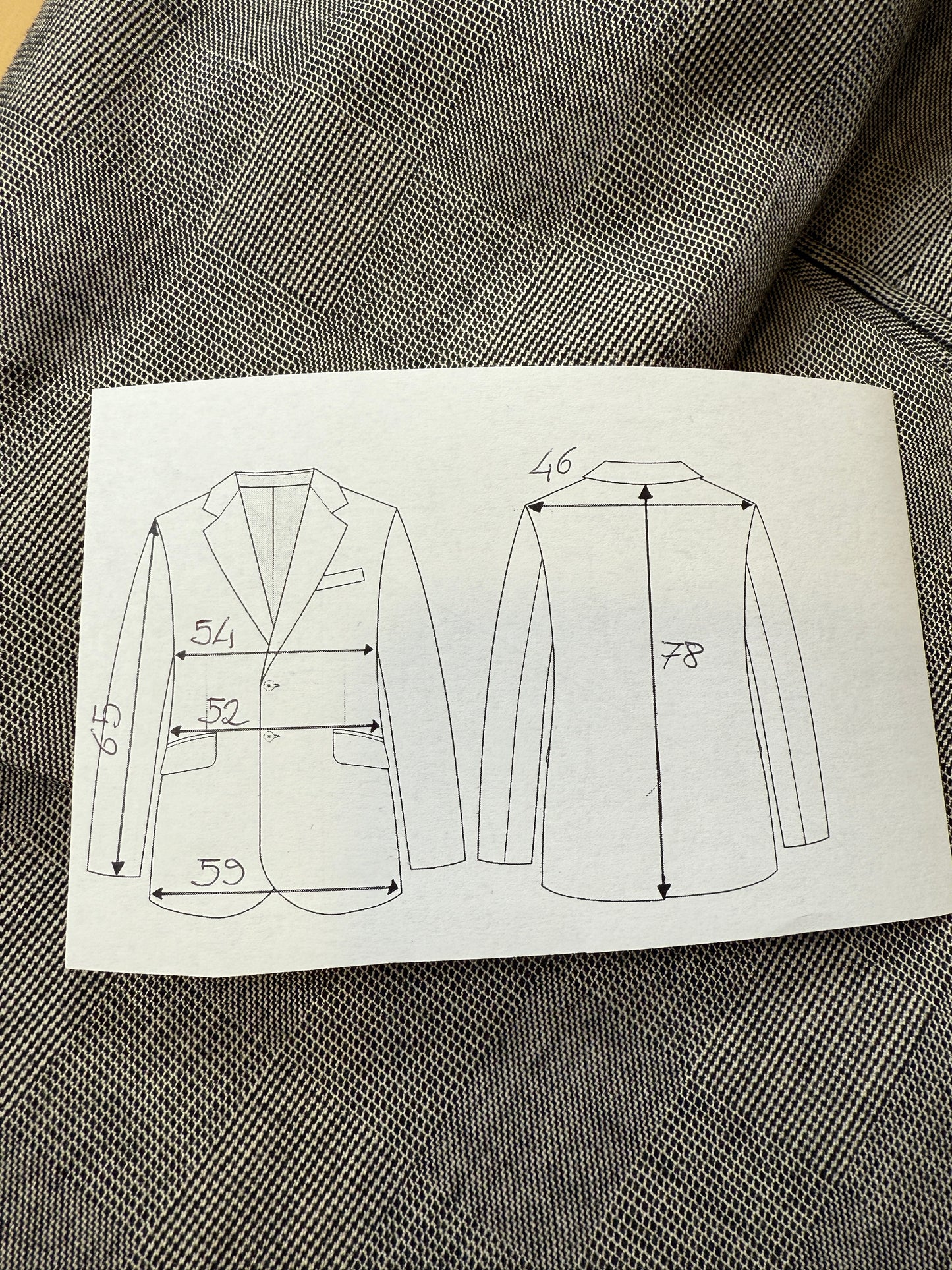 Giacca sartoriale anni ‘50/‘60 principe di Galles - tg. 48/50