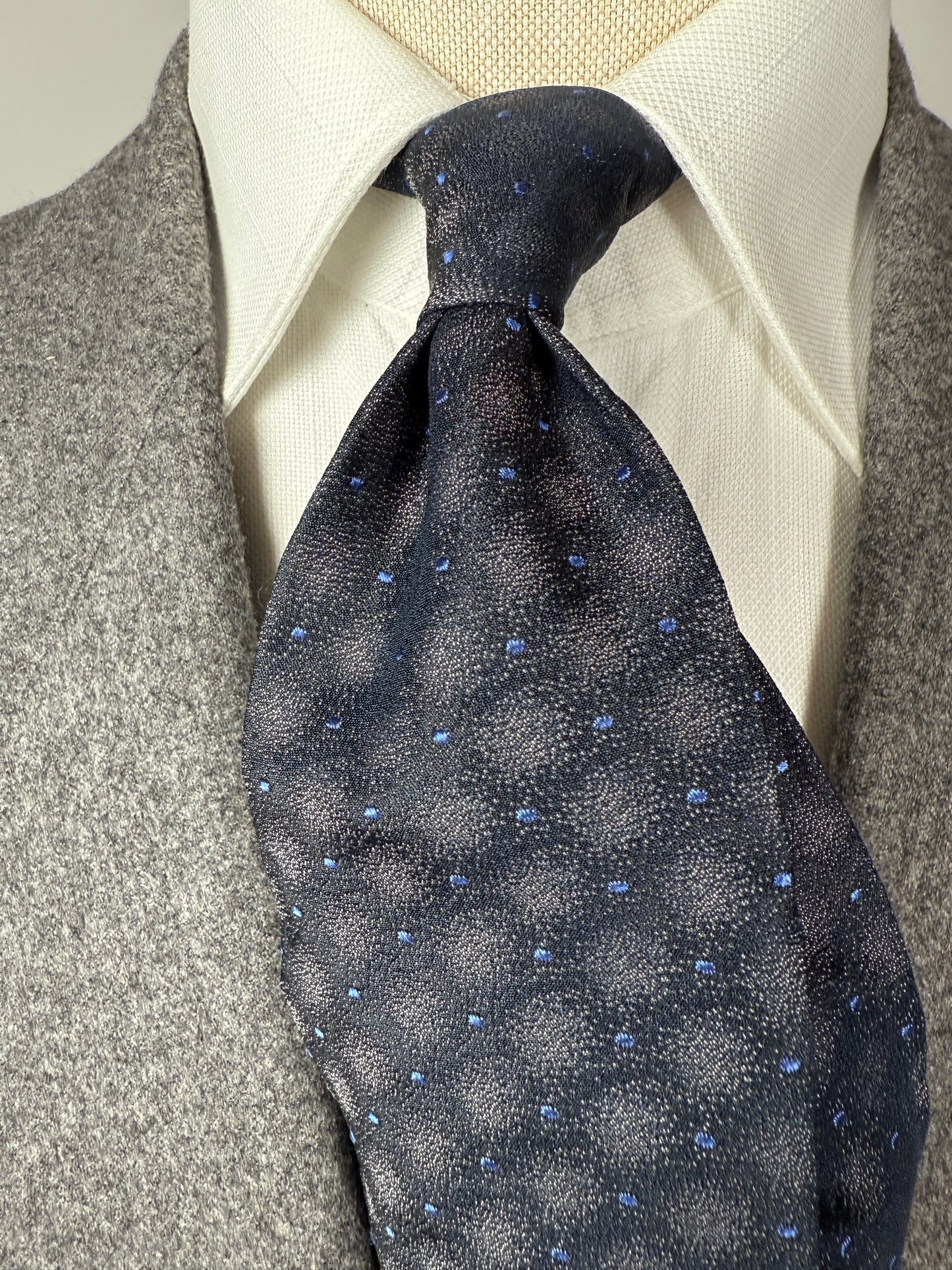 Cravatta Valentino grigio blu fantasia sfumata