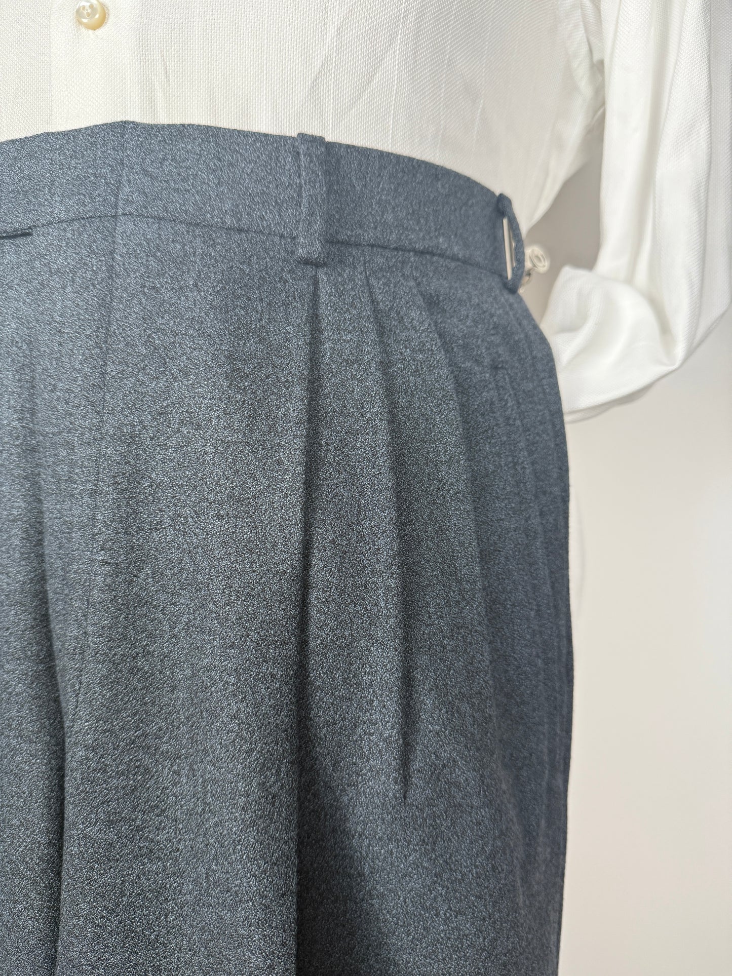 Pantaloni anni ‘80 crepella di lana verde scuro (NOS) - tg. 46