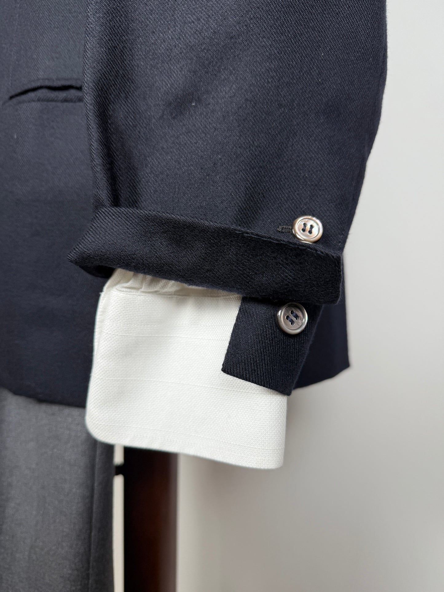 Giacca sartoriale anni '80 in puro cashmere pettinato Loro Piana - tg. 52/54 corta