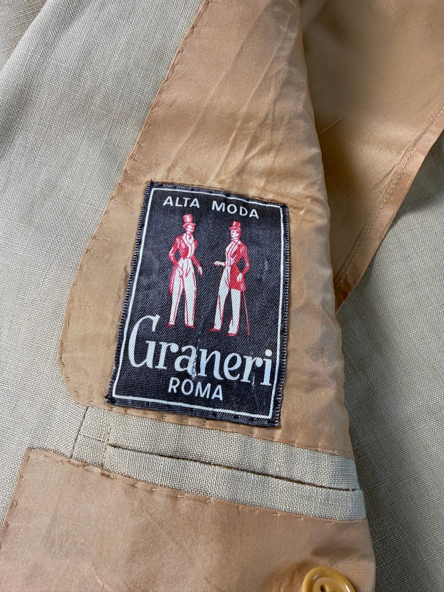 Completo sartoriale A. Graneri lino beige - tg. 60/62