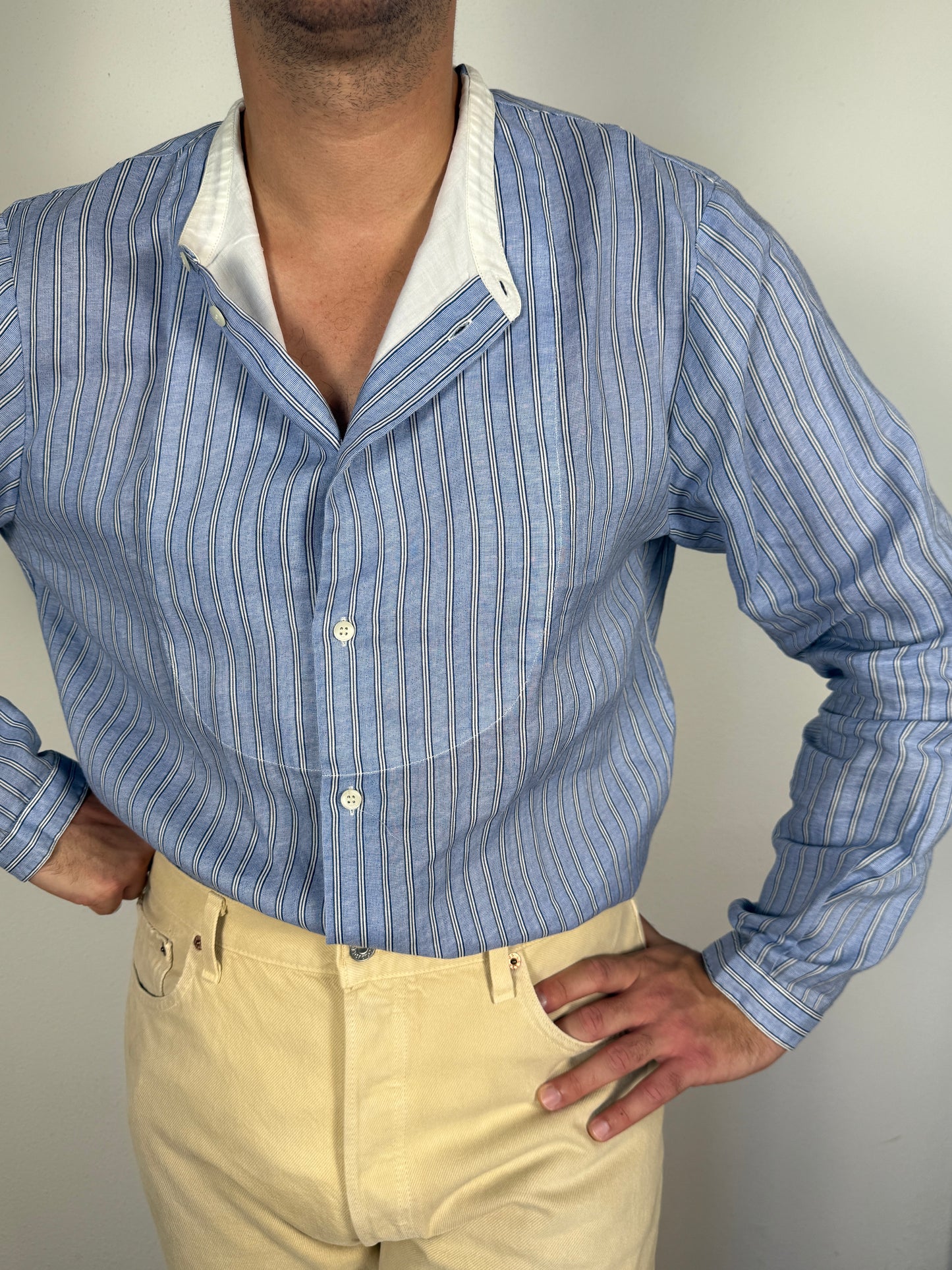 Camicia CP company in ramia con collo coreano (SS 2004) - L