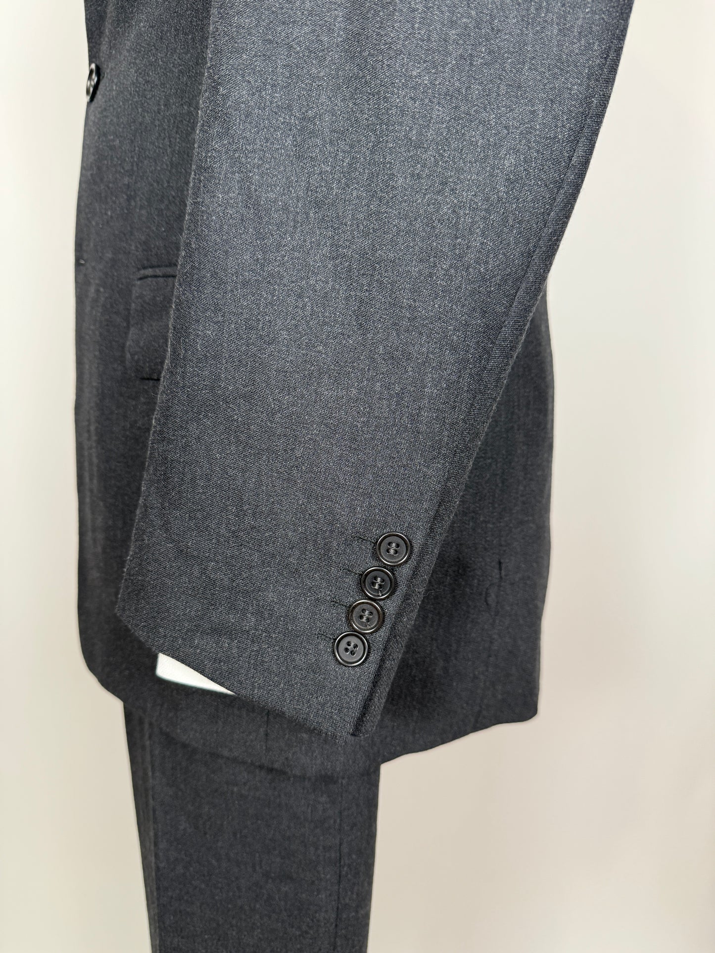 Completo Missoni anni ‘90 in flanella grigio antracite - tg. 48/50