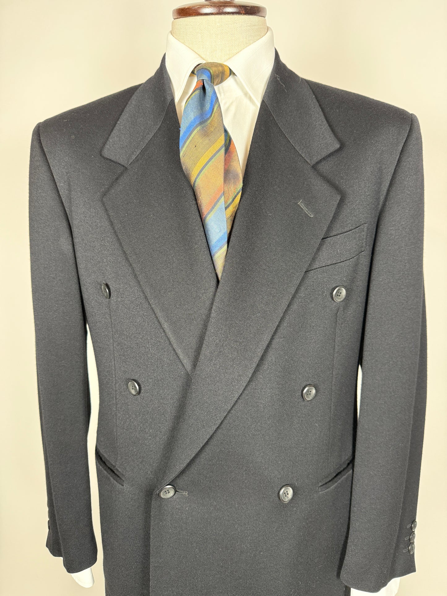 Giacca Pal Zileri doppiopetto anni ‘80 flanella blu - tg. 48