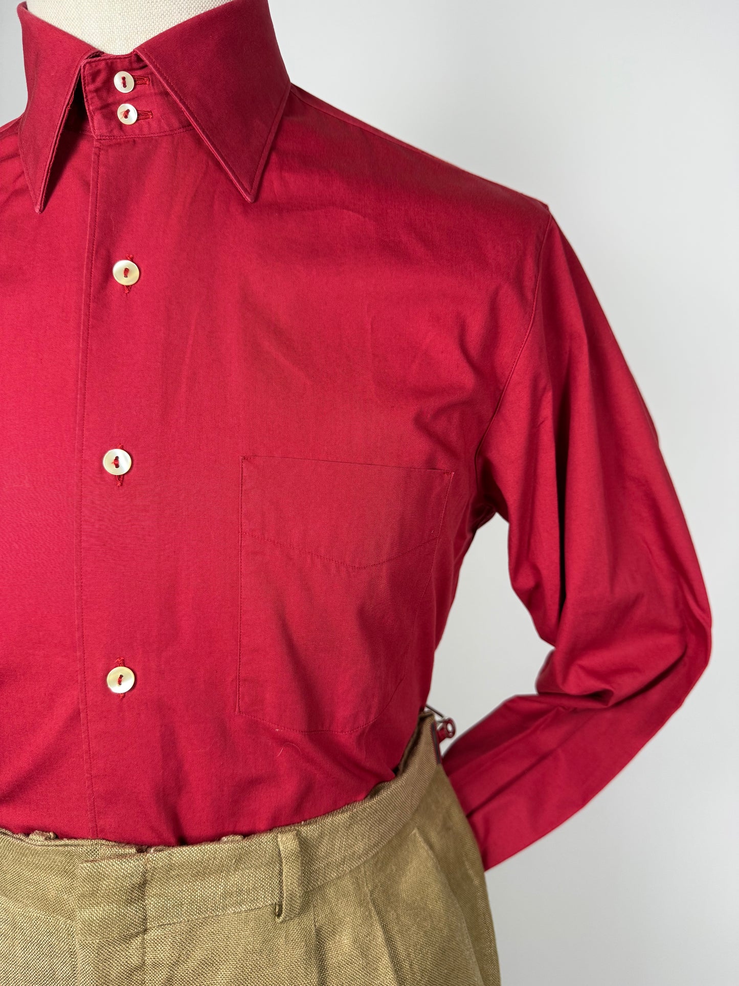 Camicia popeline rosso vivo - M collo 40