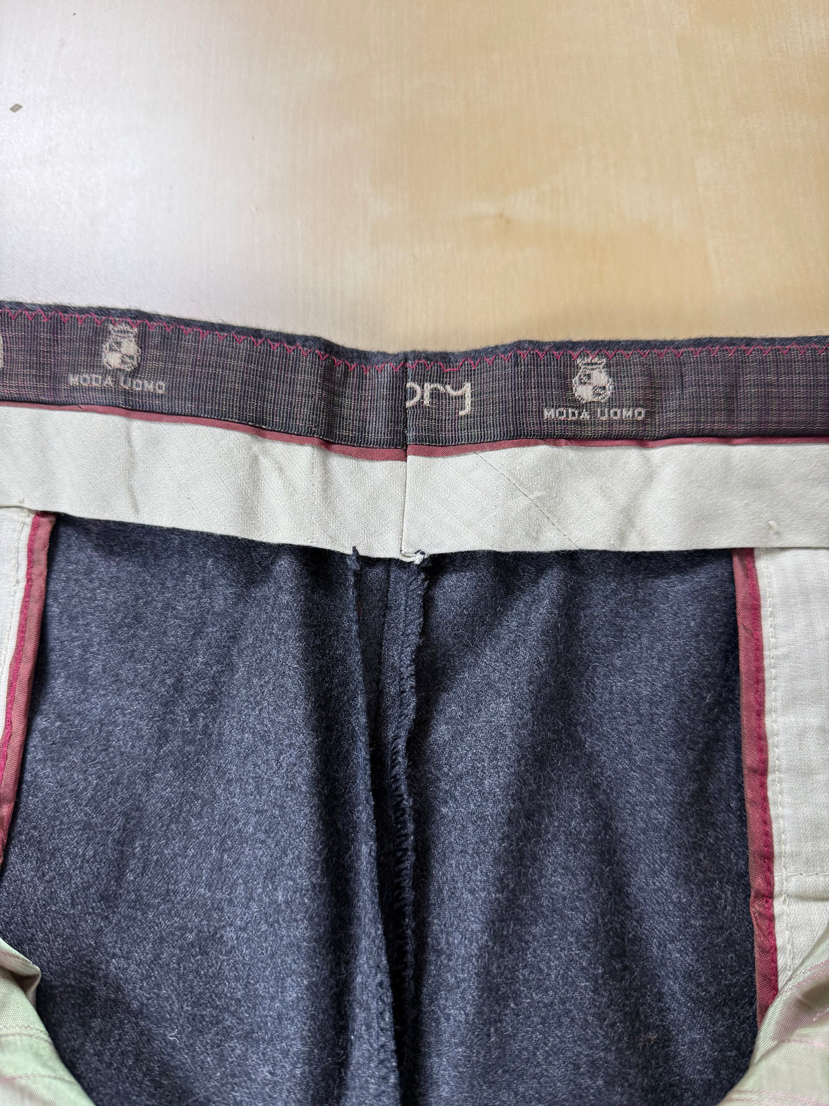 Pantaloni anni '80 flanella antracite 3 pinces - tg. 50/52 corta