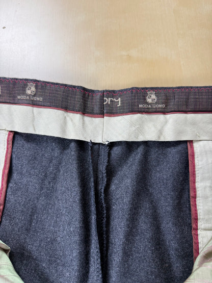Pantaloni anni '80 flanella antracite 3 pinces - tg. 50/52 corta