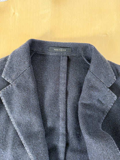 Blazer destrutturato Boglioli K. Jacket in puro cashmere blu spigato - tg. 54