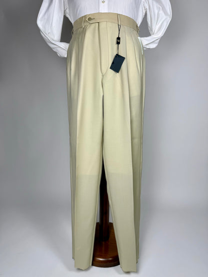 Pantaloni fresco lana bianco avorio anni '80 (NOS) - tg. 50