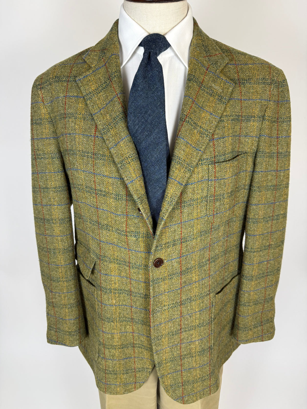 Giacca De Paz tweed verde finestrato - tg. 58
