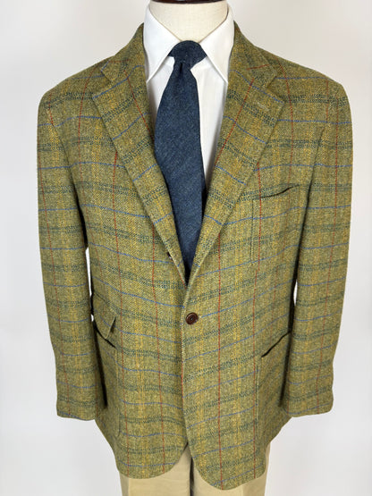 Giacca De Paz tweed verde finestrato - tg. 58