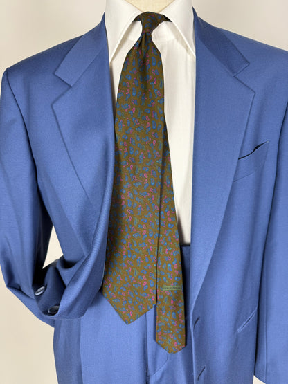 Completo anni '80 fresco lana bluette - tg. 52, pantaloni 48
