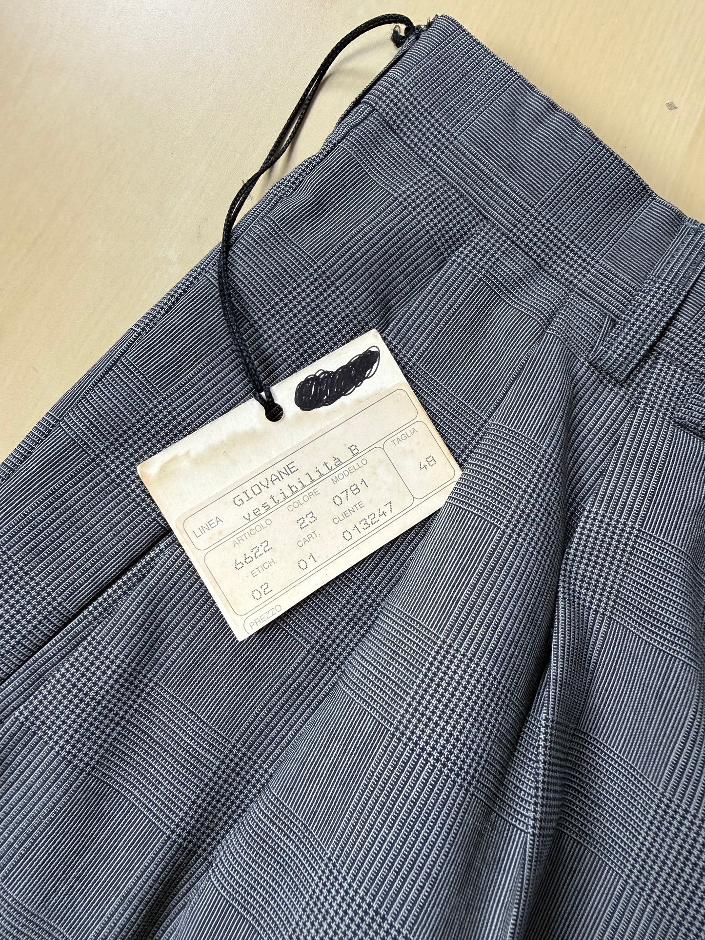 Pantaloni fresco lana principe di Galles anni '80 (NOS) - tg. 46/48
