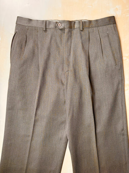 Pantaloni anni ‘80 in covert verde cachi - tg. 52