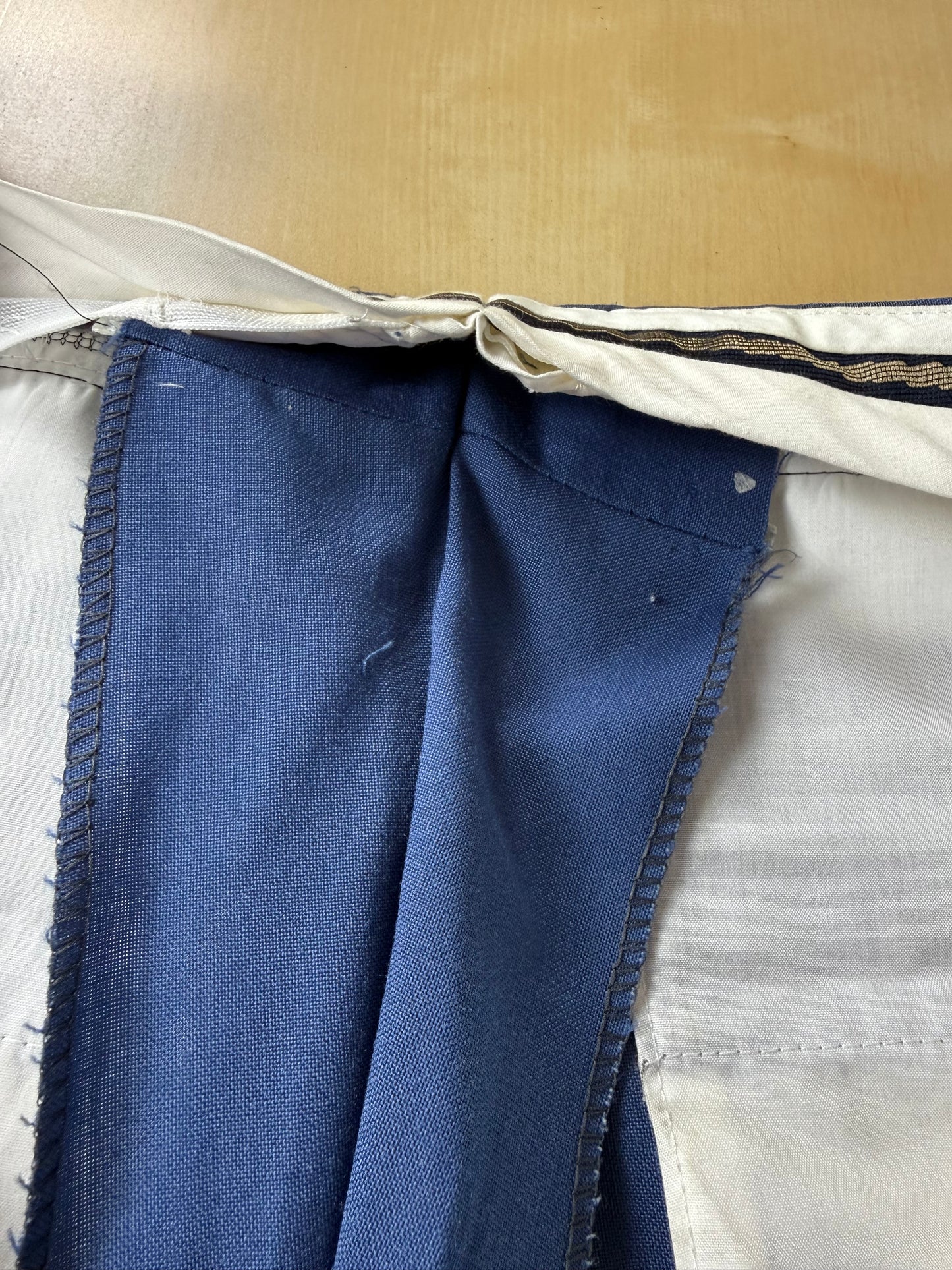 Completo anni '80 fresco lana bluette - tg. 52, pantaloni 48