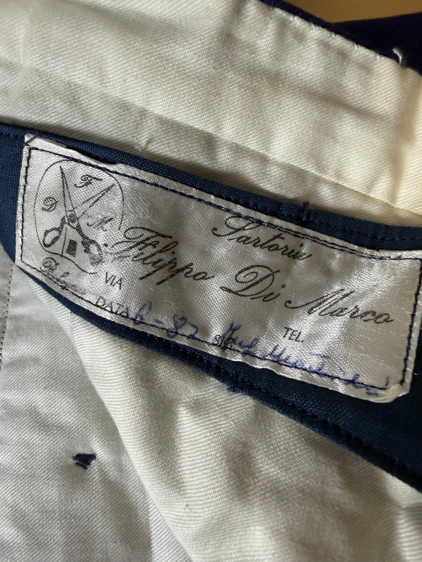 Completo sartoriale F. Di Marco lino irlandese blu (doppio pantalone) - tg. 52 corta