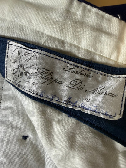 Completo sartoriale F. Di Marco lino irlandese blu (doppio pantalone) - tg. 52 corta