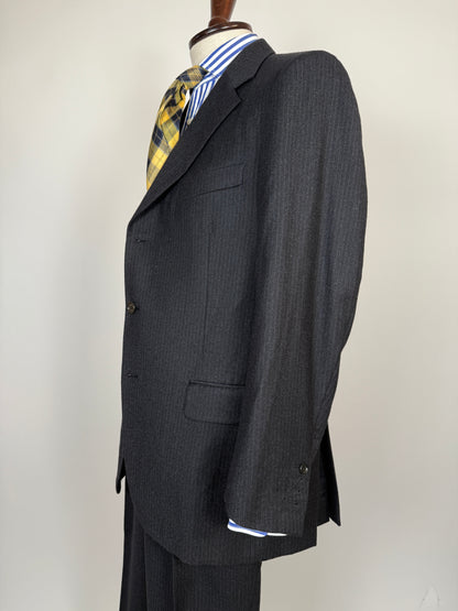 Completo Burberry flanella grigio antracite gessato - tg. 50