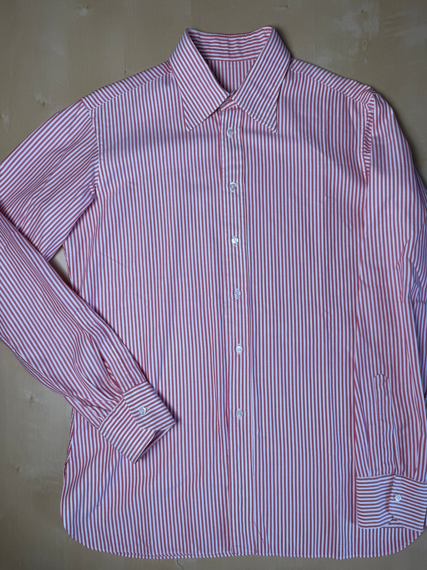 Camicia anni ‘70 rossa a righe - M collo 42
