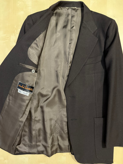 Completo 3 pezzi anni ‘70 a zampa in flanella marrone - tg. 44/46