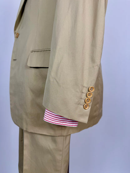 Completo Canali anni '90 twill di cotone beige - tg. 50