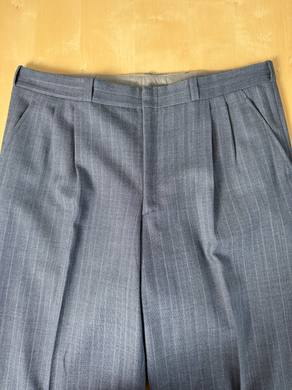 Completo sartoriale anni ‘60/'70 in grisaglia color carta da zucchero gessato - tg. 50/52