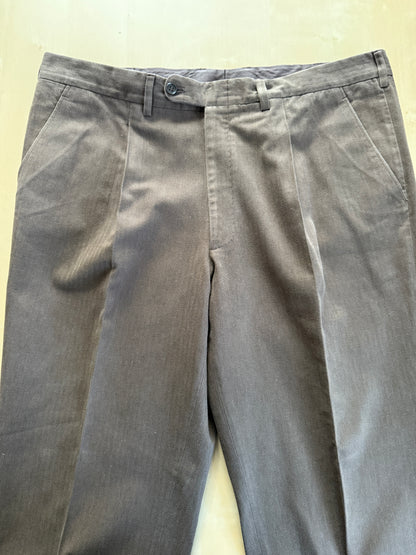 Pantaloni sartoriali in cotone spigato marrone - tg. 54