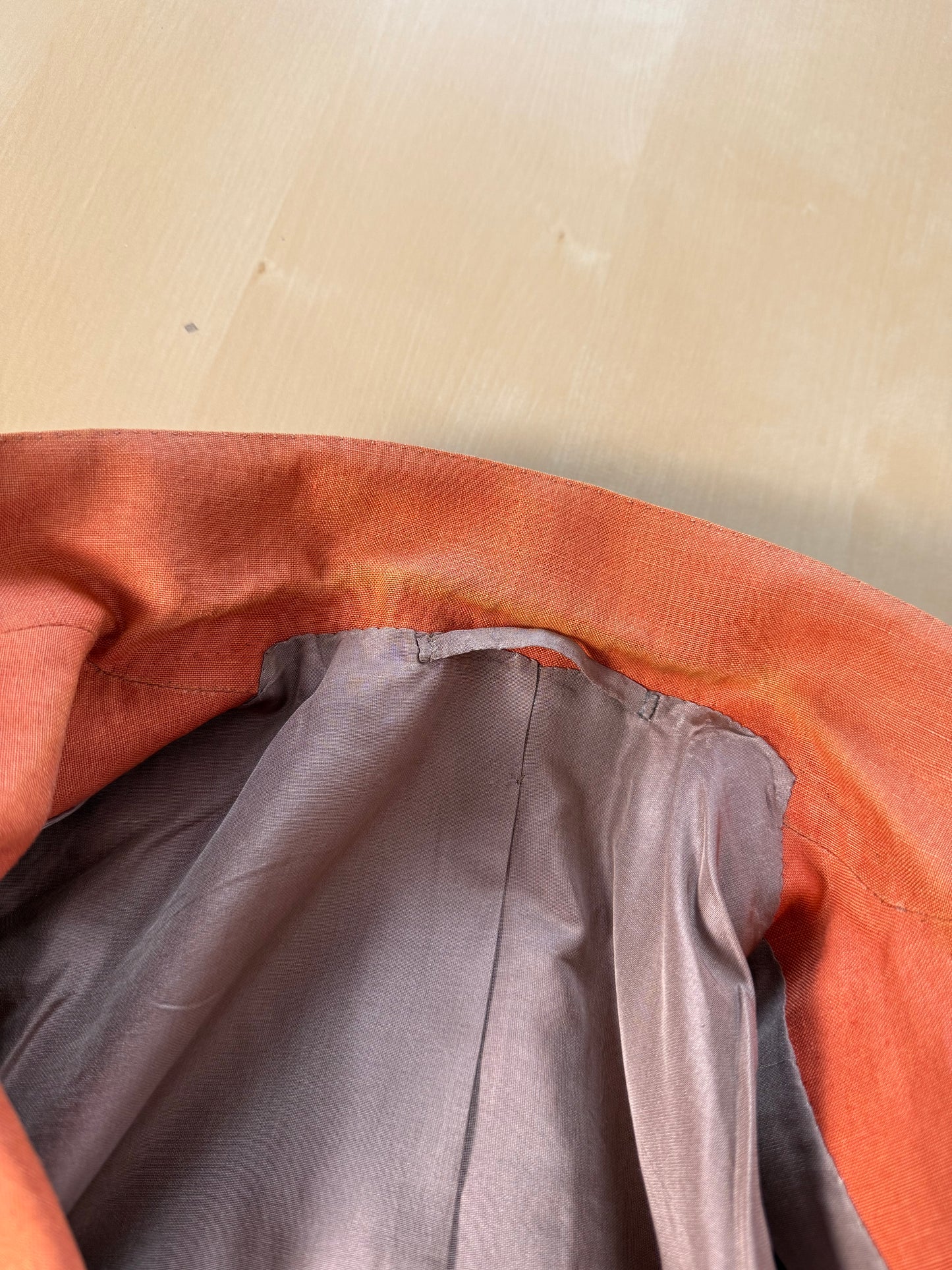 Giacca sartoriale D. Caraceni-Campagna lino irlandese arancio - tg. 50/52
