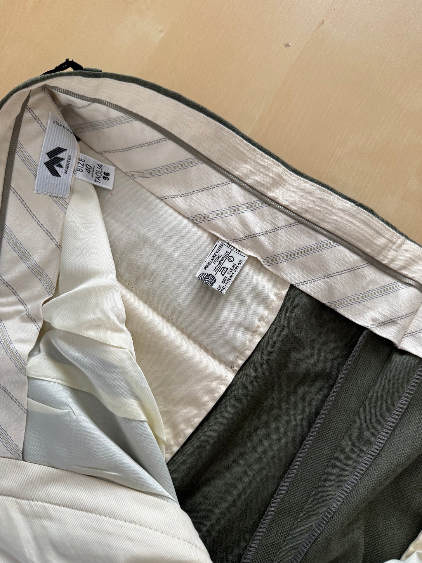 Pantaloni fresco lana verde scuro anni '80 (NOS) - tg. 54/56