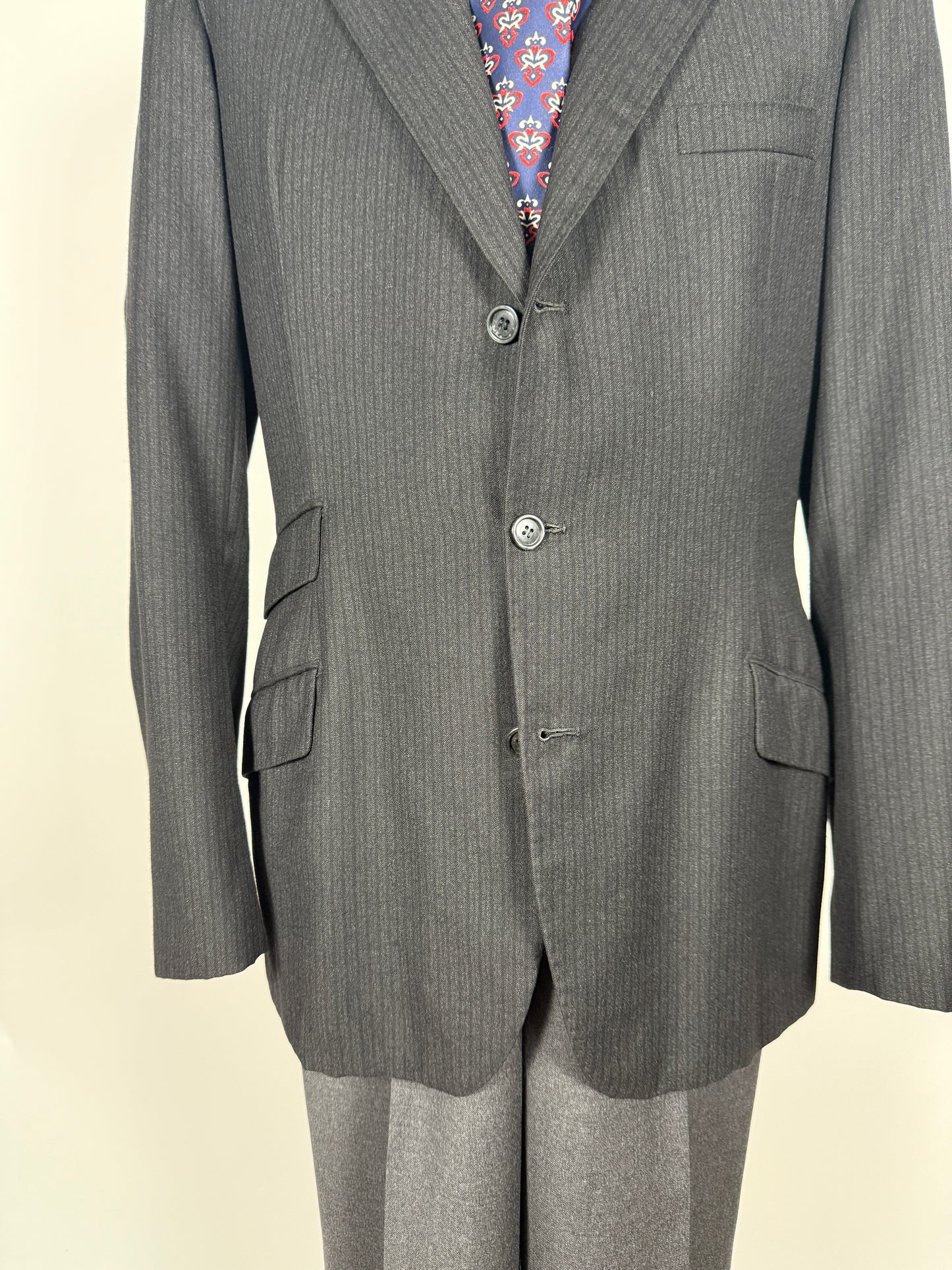 Giacca anni '50/'60 flanella antracite gessato - tg. 50/52