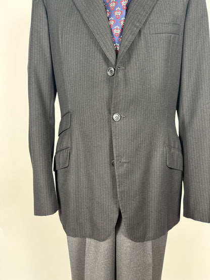 Giacca anni '50/'60 flanella antracite gessato - tg. 50/52