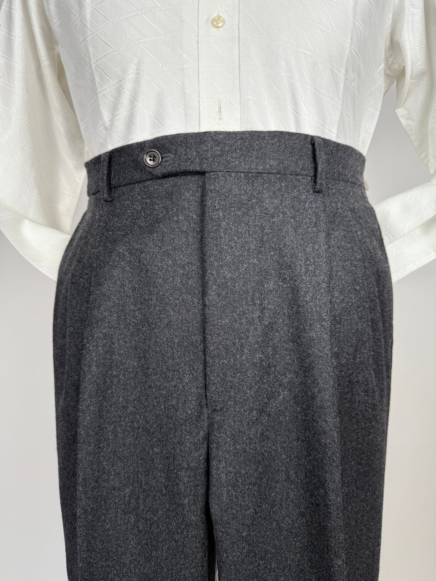 Pantaloni anni ‘80 flanella grigio antracite - tg. 50