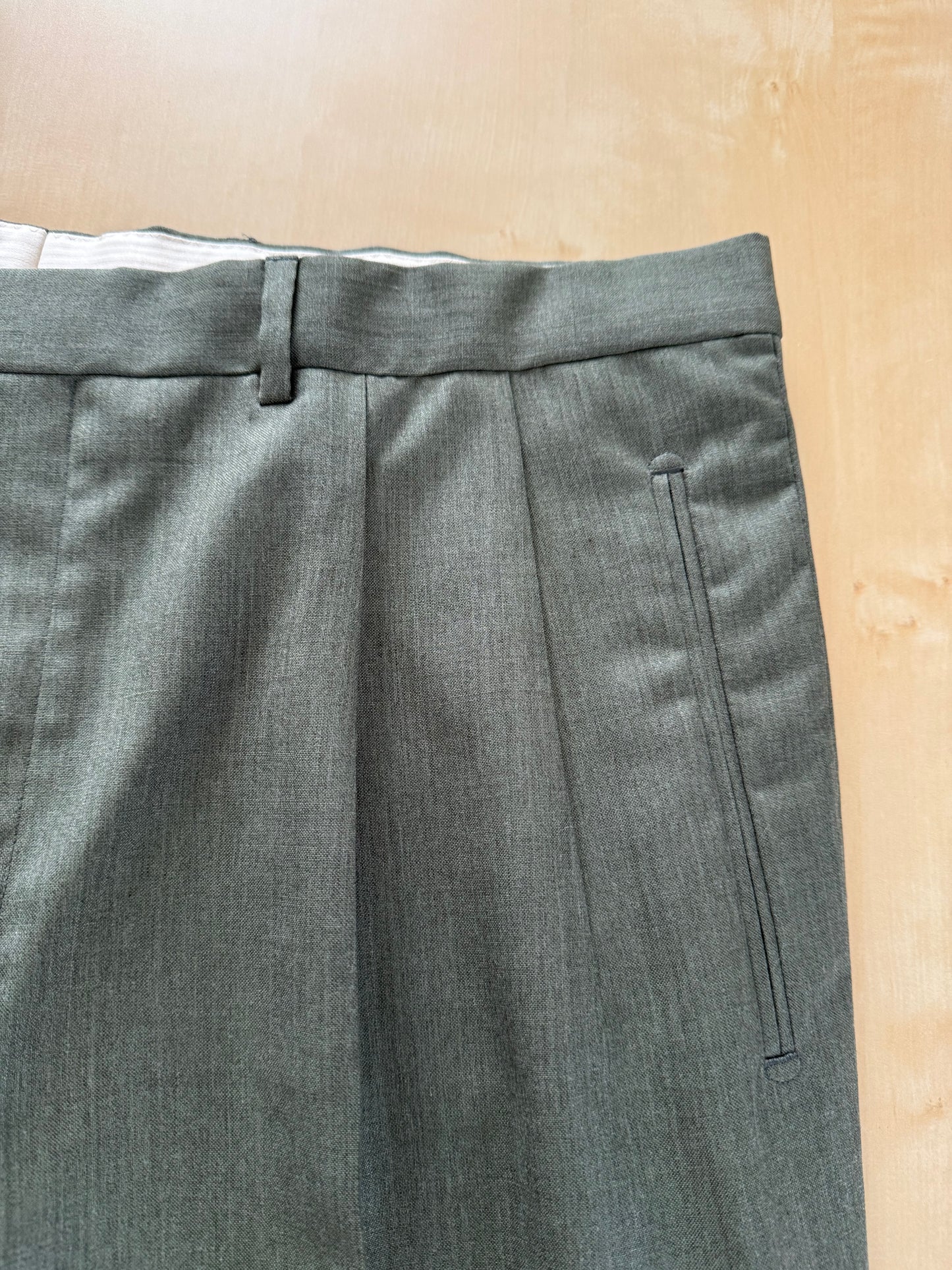 Pantaloni fresco lana verde scuro anni '80 (NOS) - tg. 54/56