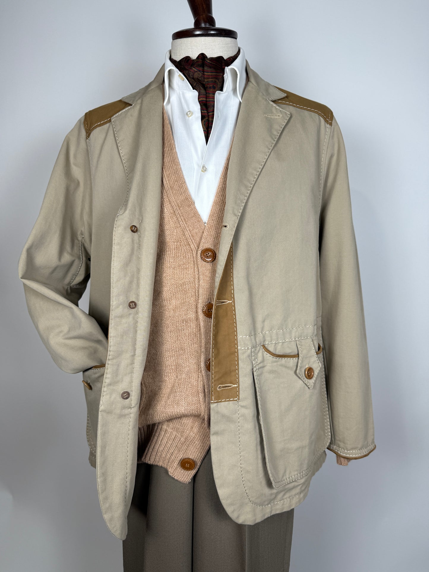 Giacca da caccia sahariana Beretta con inserti in pelle - tg. 50