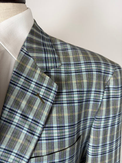 Giacca estiva Corneliani anni '80 in cotone a quadri - tg. 50