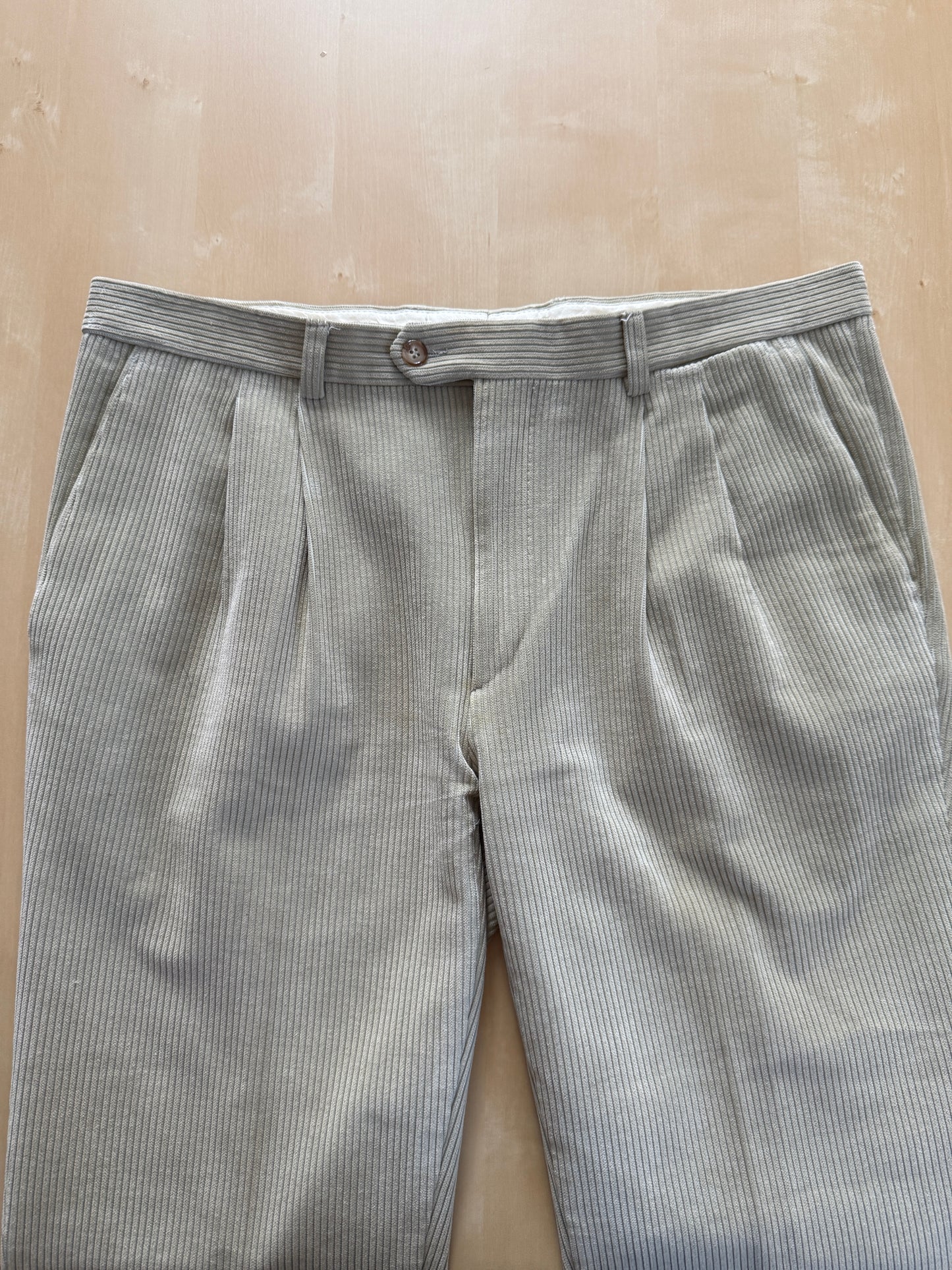 Pantaloni in velluto a coste panna/avorio - tg. 52