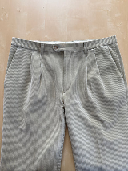 Pantaloni in velluto a coste panna/avorio - tg. 52