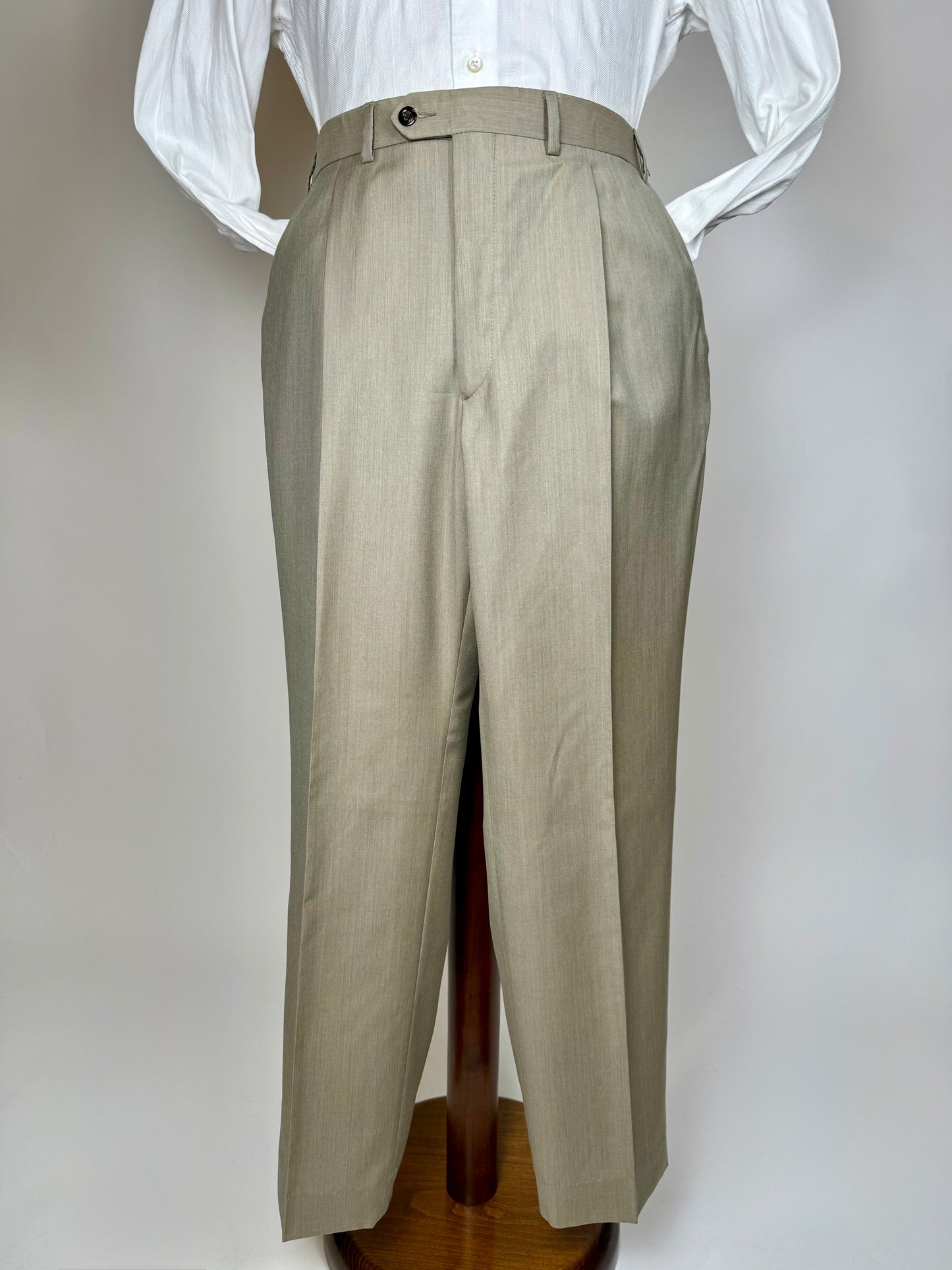Pantaloni fresco lana verde salvia - tg. 50/52