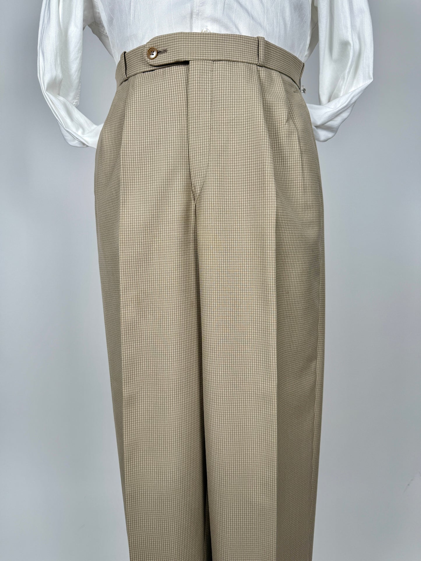 Pantaloni flanella pettinata pied-de-poule - tg. 48